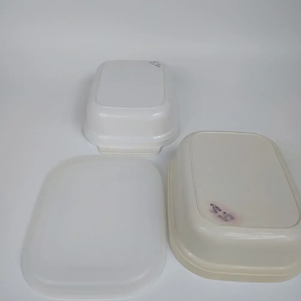 Anchor‎ Hocking Vtg Floral 2.5 QT Casserole Dish With Lid And Insert